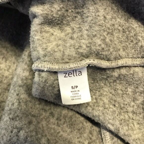 Zella Womens Gray Sweater Knit Asymmetrical ZIp Hooded Jacket Athleisure Small - Picture 11 of 12